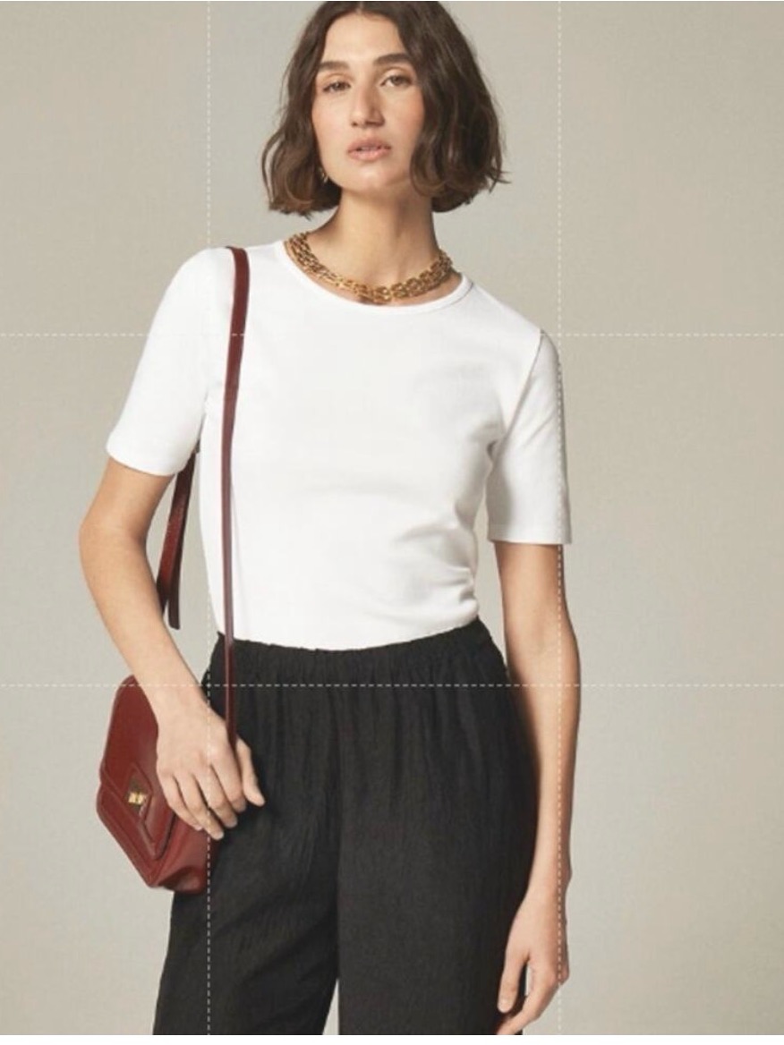 J. Crew Perfect Fit White Short-Sleeve Crewneck Top